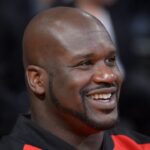 Los Angeles Lakers former center Shaquille O'Neal attends the game against the Phoenix Suns at the Staples Center.