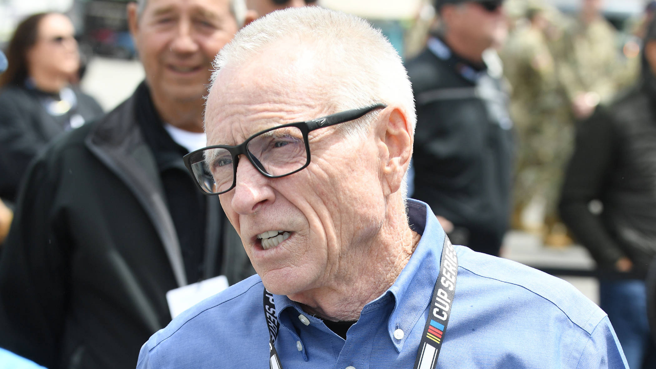 Mark Martin looks on prior to the running of the NASCAR, Motorsport, USA Cup Series Geico 500 on April 21, 2024, at Talladega Superspeedway in Talladega, AL.