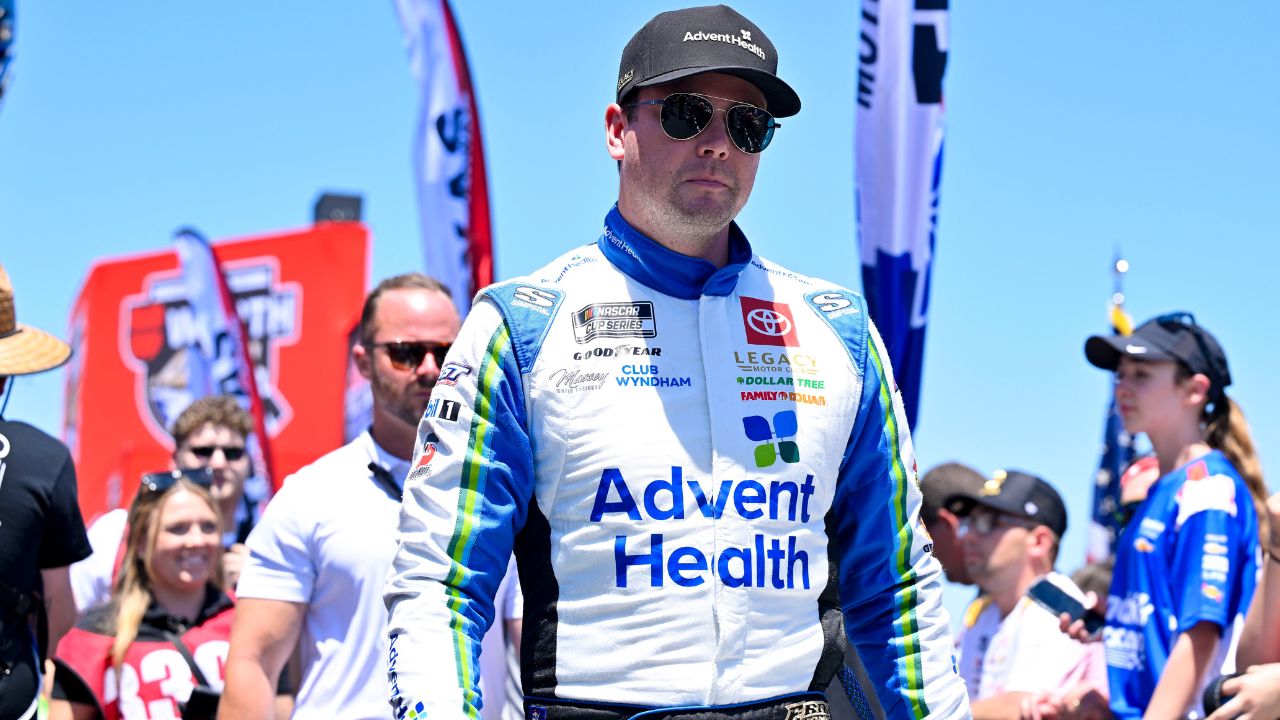 NASCAR Cup Series driver Erik Jones (43) is introduced before the start of the Wurth 400 race at Texas Motor Speedway.