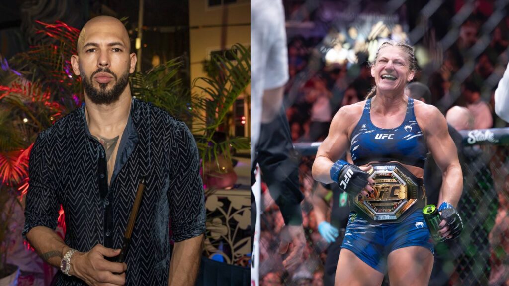 Andrew Tate (L), Kayla Harrison (R)