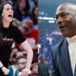 Caitlin Clark (L), Michael Jordan (R)
