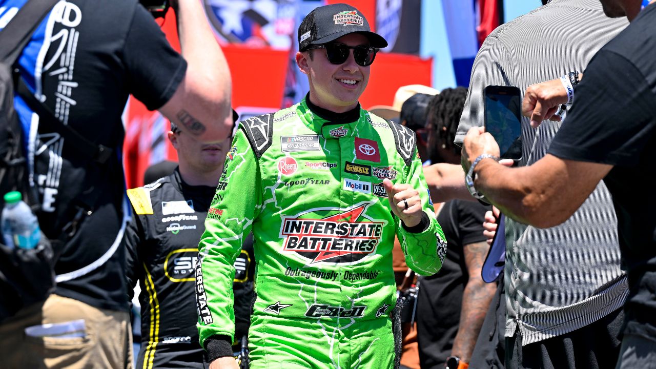 NASCAR Cup Series driver Christopher Bell (20) is introduced before the start of the Wurth 400 race at Texas Motor Speedway.