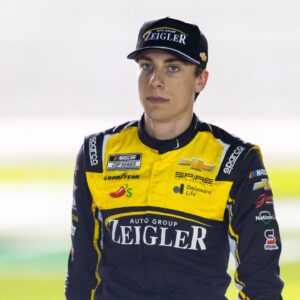 NASCAR Cup Series driver Carson Hocevar (77) during qualifying for the Daytona 500 at Daytona International Speedway.