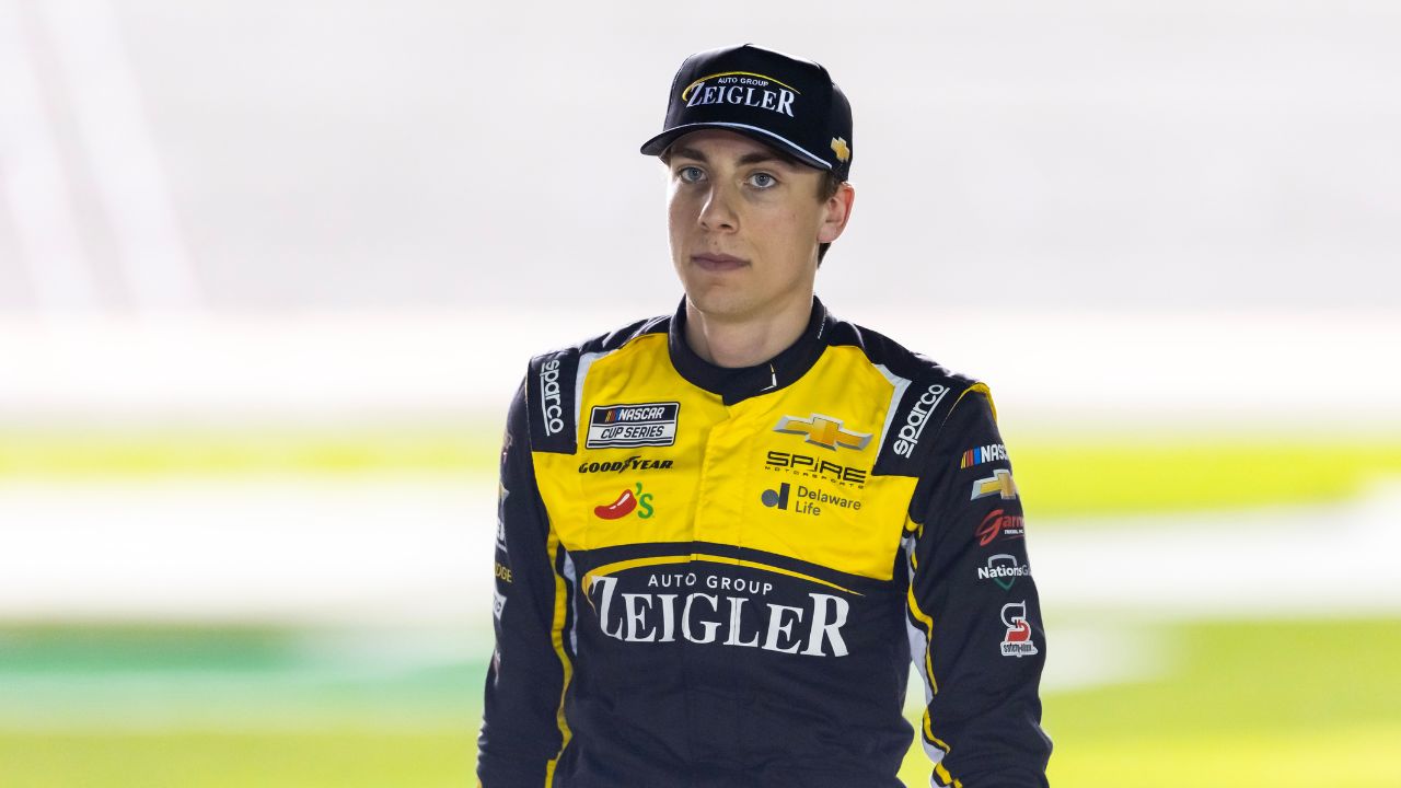 NASCAR Cup Series driver Carson Hocevar (77) during qualifying for the Daytona 500 at Daytona International Speedway.