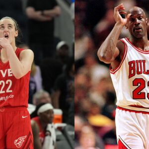 Caitlin Clark (L) and Michael Jordan (R)