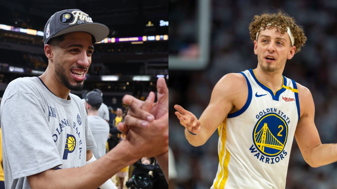 (L) Tyrese Haliburton (R) Brandin Podziemski