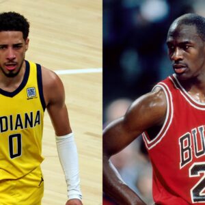 Tyrese Haliburton (L) and Michael Jordan (R)