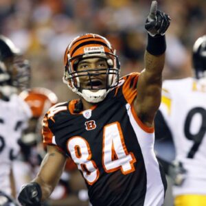Cincinnati Bengals receiver (84) TJ Houshmandzadeh points to the crowd in celebration of his second quarter touchdown against Pittsburgh Steelers at Paul Brown Stadium.