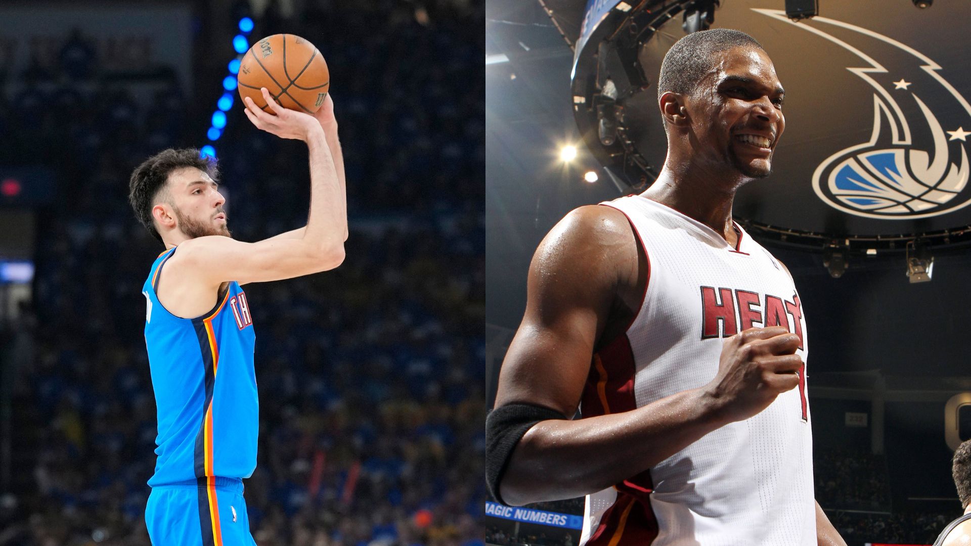 Chet Holmgren (L) and Chris Bosh (R)