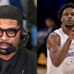 Jalen Rose (L) and Bronny James (R)