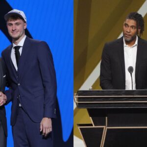 Cooper Flagg (L), Tim Duncan (R)