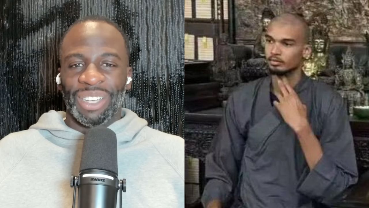 Draymond Green (L) and Victor Wembanyama (R)