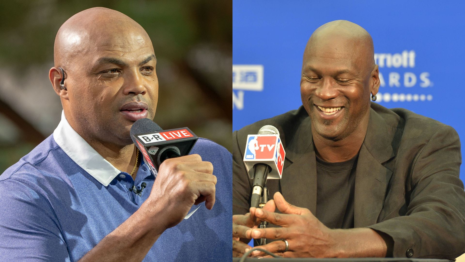 Charles Barkley (L) and Michael Jordan (R)