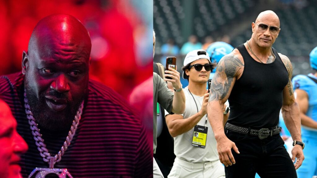 Shaquille O'Neal (L), Dwayne Johnson (R)