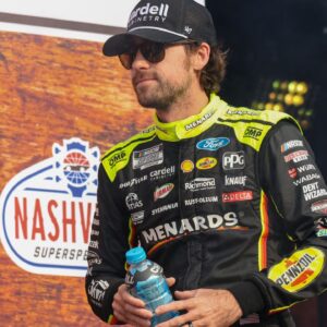 NASCAR Cup Series driver Ryan Blaney (12) during driver introductions for the Cracker Barrel 400 at Nashville Superspeedway.