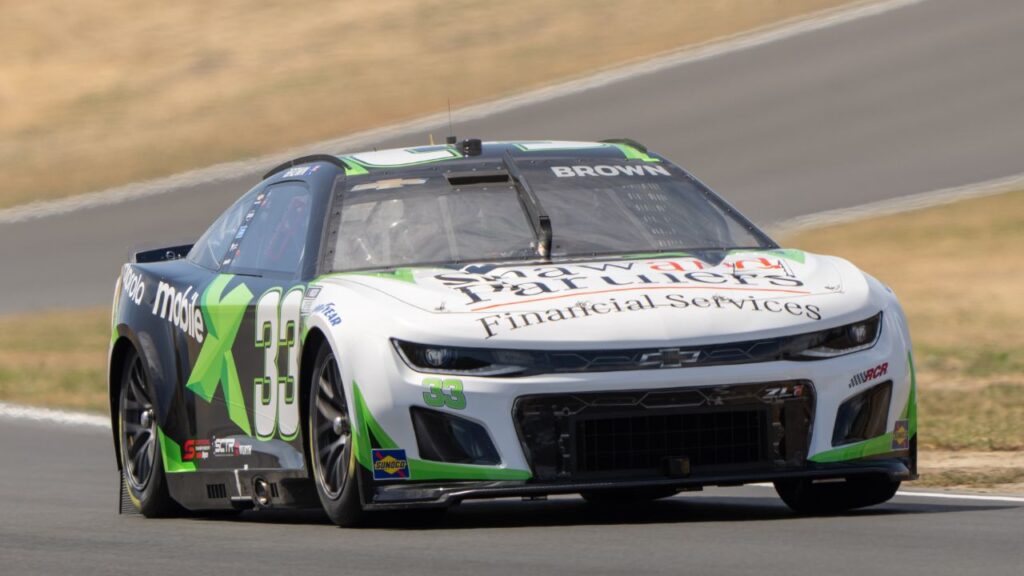 NASCAR Cup Series driver Will Brown (33) races for cup qualifications at Sonoma Raceway.