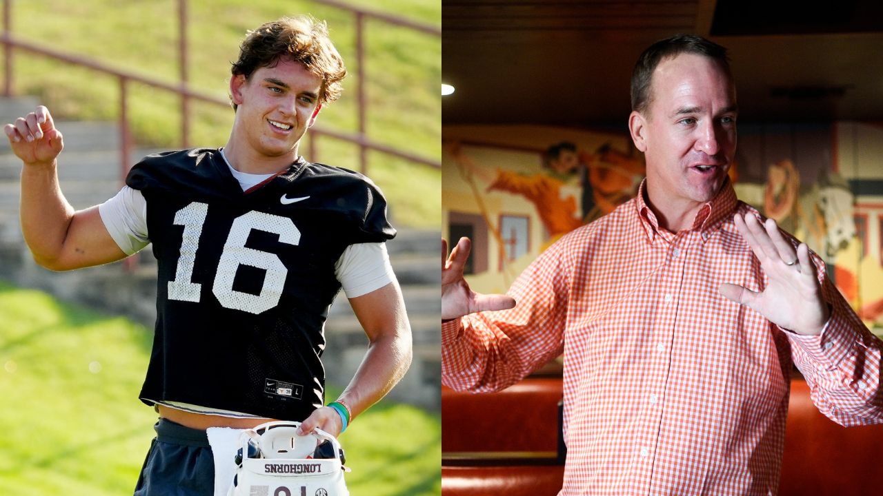 Arch Manning and Peyton Manning