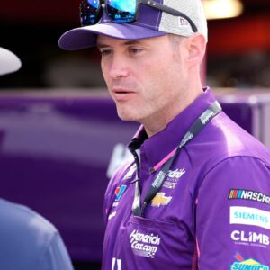 NASCAR Cup Series driver Alex Bowman (48) and crew chief Blake Harris before the Cook Out 400 at Martinsville Speedway.