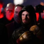 Sean OíMalley of the United States (red gloves) fights Merab Dvalishvili of Georgia (blue gloves) during Riyadh Season Noche UFC 306 at The Sphere.