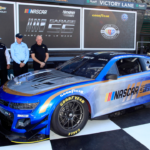 DAYTONA, FL - FEBRUARY 17: NASCAR, Motorsport, USA chief executive office Jim France along with Hendrick Motorsport Team owner Rick Hendrick during the unveiling of the livery of the garage 56 project prior to practice for the NASCAR Cup Series Daytona 500 on February 17, 2023 at Daytona International Speedway in Daytona Beach, FL. (Photo by Jeff Robinson Icon Sportswire) AUTO: FEB 17 NASCAR Cup Series DAYTONA 500 Icon2302162372