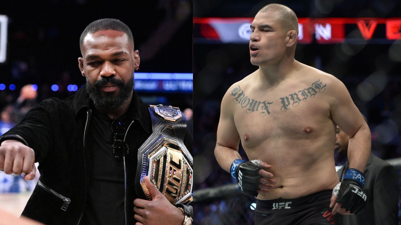 Jon Jones (L), Cain Velasquez (R)