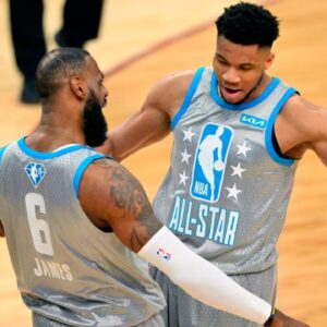 LeBron James and Giannis Antetokounmpo