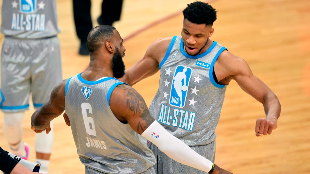 LeBron James and Giannis Antetokounmpo