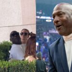 Michael Jordan with the Artist (L) and Michael Jordan during NBA's 75th Anniversary