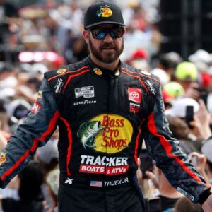 NASCAR Cup Series driver Martin Truex Jr. (56) walks onto the driver introduction stage to greet fans before the Daytona 500 at Daytona International Speedway.