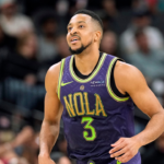 Mar 15, 2025; San Antonio, Texas, USA; New Orleans Pelicans guard CJ McCollum (3) reacts after scoring a basket during the second half against the San Antonio Spurs at Frost Bank Center. Mandatory Credit: Scott Wachter-Imagn Images