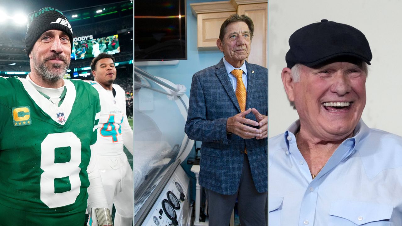 Aaron Rodgers, Joe Namath, and Terry Bradshaw