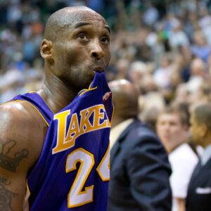 November 7, 2012; Salt Lake City, UT, USA; Los Angeles Lakers shooting guard Kobe Bryant (24) leaves the court as time expires during the second half against the Utah Jazz at EnergySolutions Arena. The Jazz defeated the Lakers 95-86. Mandatory Credit: Russ Isabella-Imagn Images