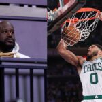 Shaquille O'Neal (L), Jayson Tatum (R)