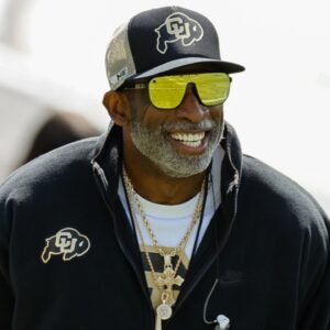 Apr 19, 2025; Boulder, CO, USA; Colorado Buffaloes head coach Deion Sanders during the spring game at Folsom Field. Mandatory Credit: Isaiah J. Downing-Imagn Images