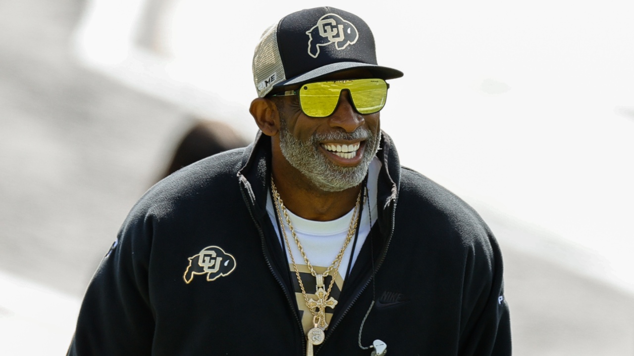 Apr 19, 2025; Boulder, CO, USA; Colorado Buffaloes head coach Deion Sanders during the spring game at Folsom Field. Mandatory Credit: Isaiah J. Downing-Imagn Images