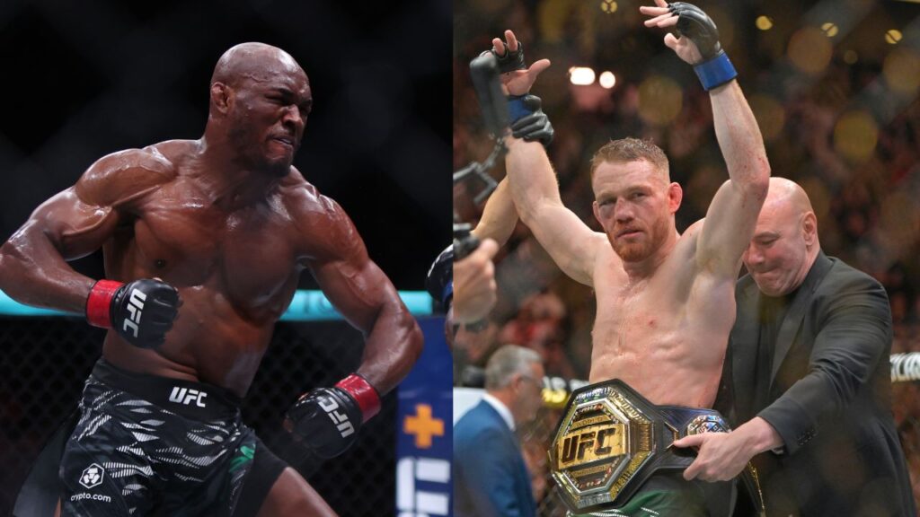 Kamaru Usman (L) Jack Della Maddalena (R)