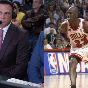 Tim Legler (L), Michael Jordan (R)