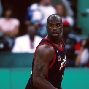 Shaquille O Neal (USA) mit unschuldigem Blick Basketball OS Sommer Herren Olympische Sommerspiele 1996, Spiele, Olympia,