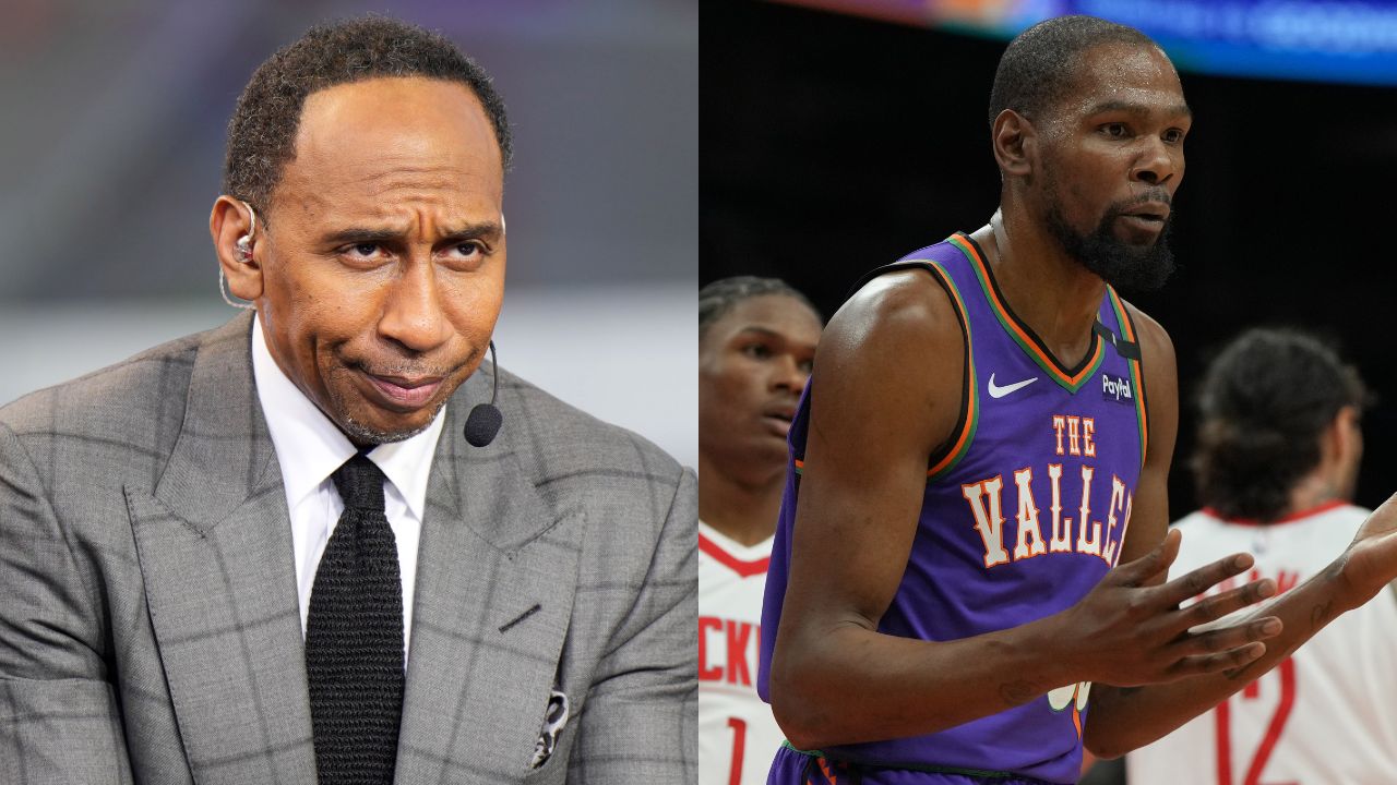 Stephen A. Smith (L), Kevin Durant (R)