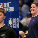 Cooper Flagg (L) and Mark Cuban (R)