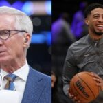 Mike Breen (L) and Tyrese Haliburton (R)