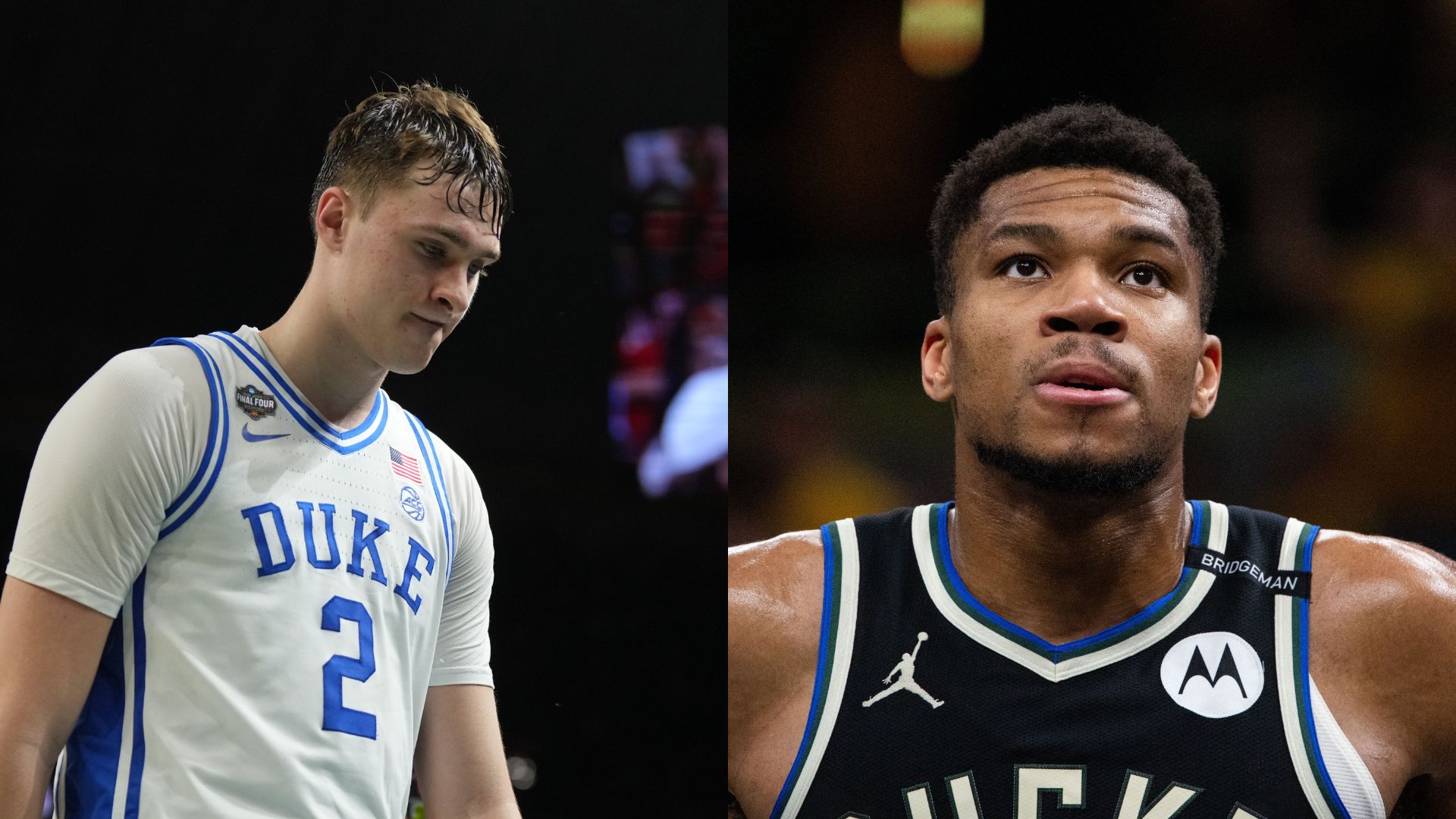 Cooper Flagg (L) and Giannis Antetokounmpo (R)