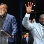 Arnold Schwarzenegger (L) and Shaquille O'Neal (R)