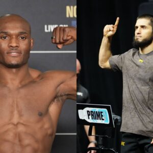 Kamaru Usman (L) and Islam Makhachev (R)