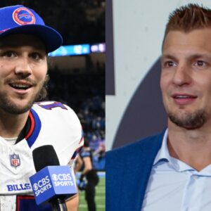 Josh Allen (L) and Rob Gronkowski (R)