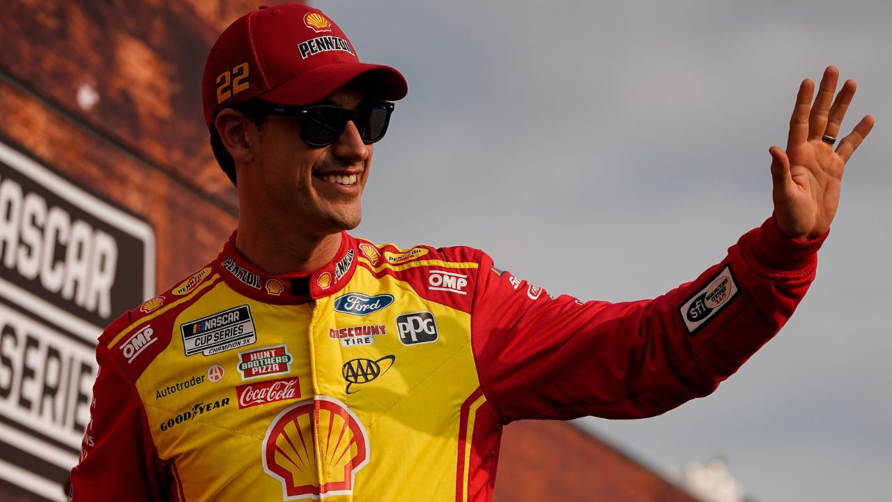 NASCAR Cup Series driver Joey Logano is introduced before the Cracker Barrel 400 at Nashville Superspeedway in Lebanon, Tenn., Sunday, June 1, 2025.