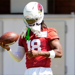 Arizona Cardinals wide receiver Marvin Harrison Jr. (18) during mini-camp at Cardinals training center in Tempe on Jun 12, 2025.