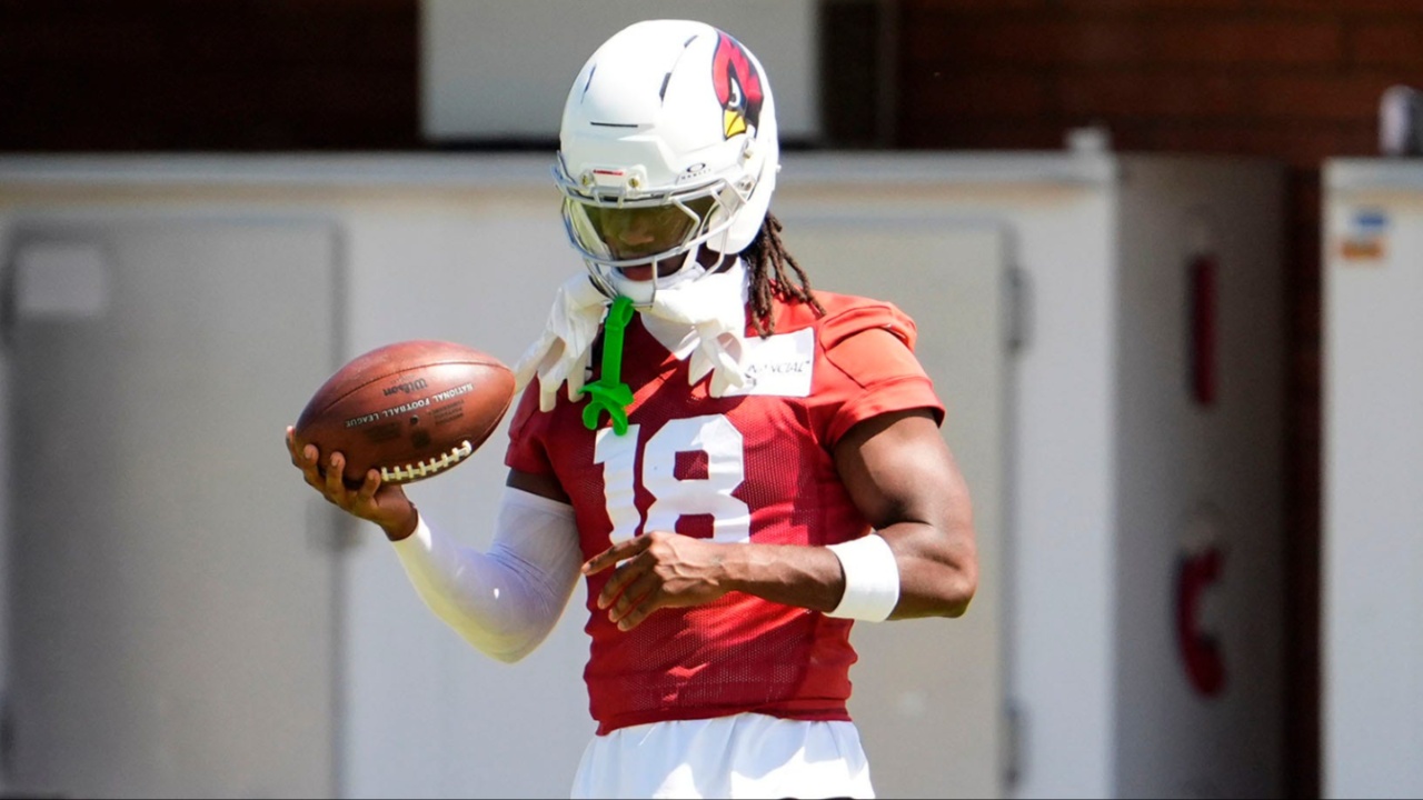 Arizona Cardinals wide receiver Marvin Harrison Jr. (18) during mini-camp at Cardinals training center in Tempe on Jun 12, 2025.