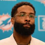 Miami Dolphins wide receiver Odell Beckham Jr. speaks to the media during an introductory press conference at Baptist Health Training Complex.