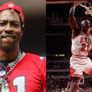Dwight Howard (L) and Michael Jordan (R)